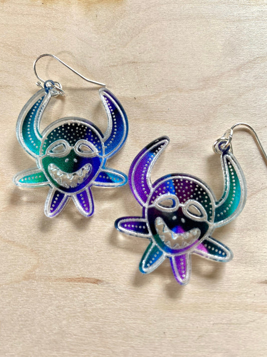 Puerto Rican Vejigante acrylic earrings