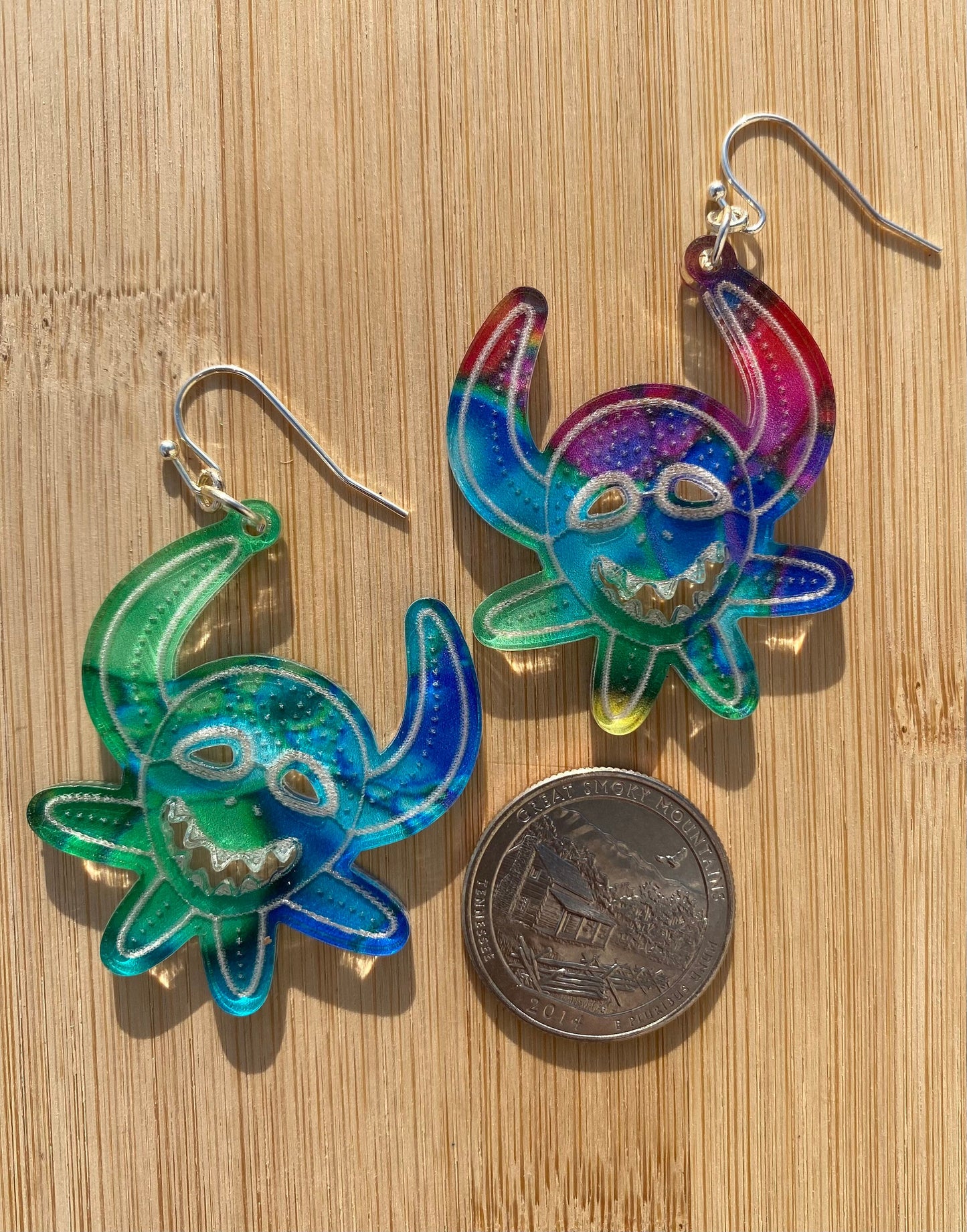 Vejigante earrings, Puerto Rico art, Puerto Rican jewelry, vejigante mask, Latina owned business, birthday gift for Boricua,artesania,