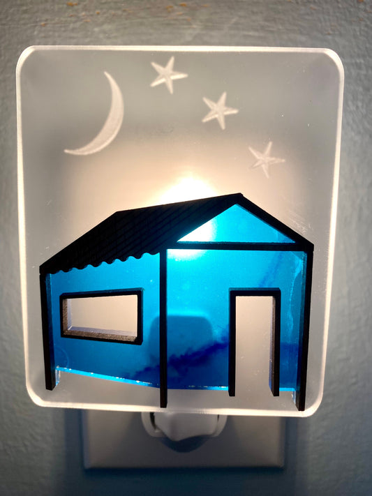 Handmade Casita Nightlight: Caribbean House Art Light