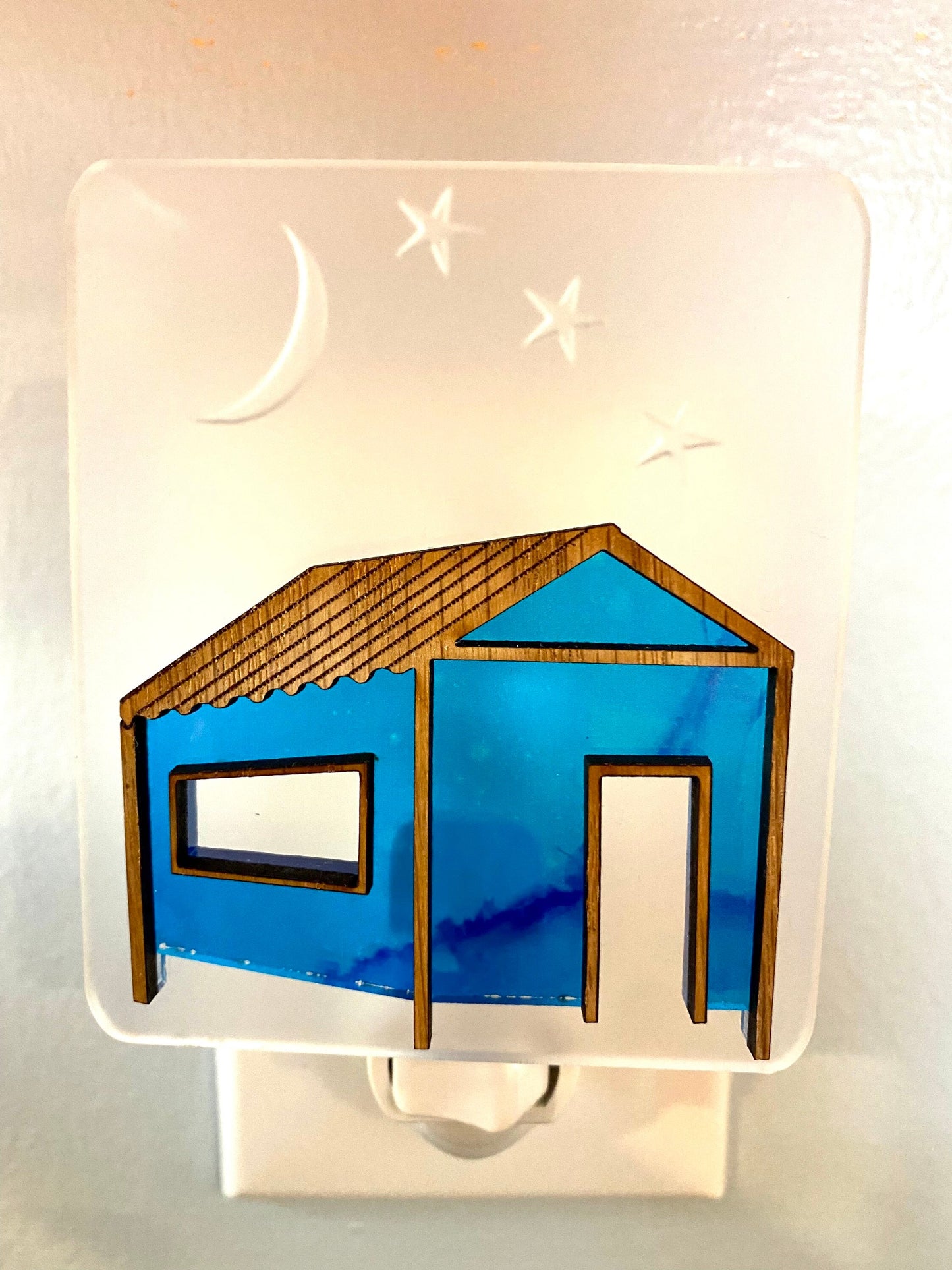 Handmade Casita Nightlight: Caribbean House Art Light