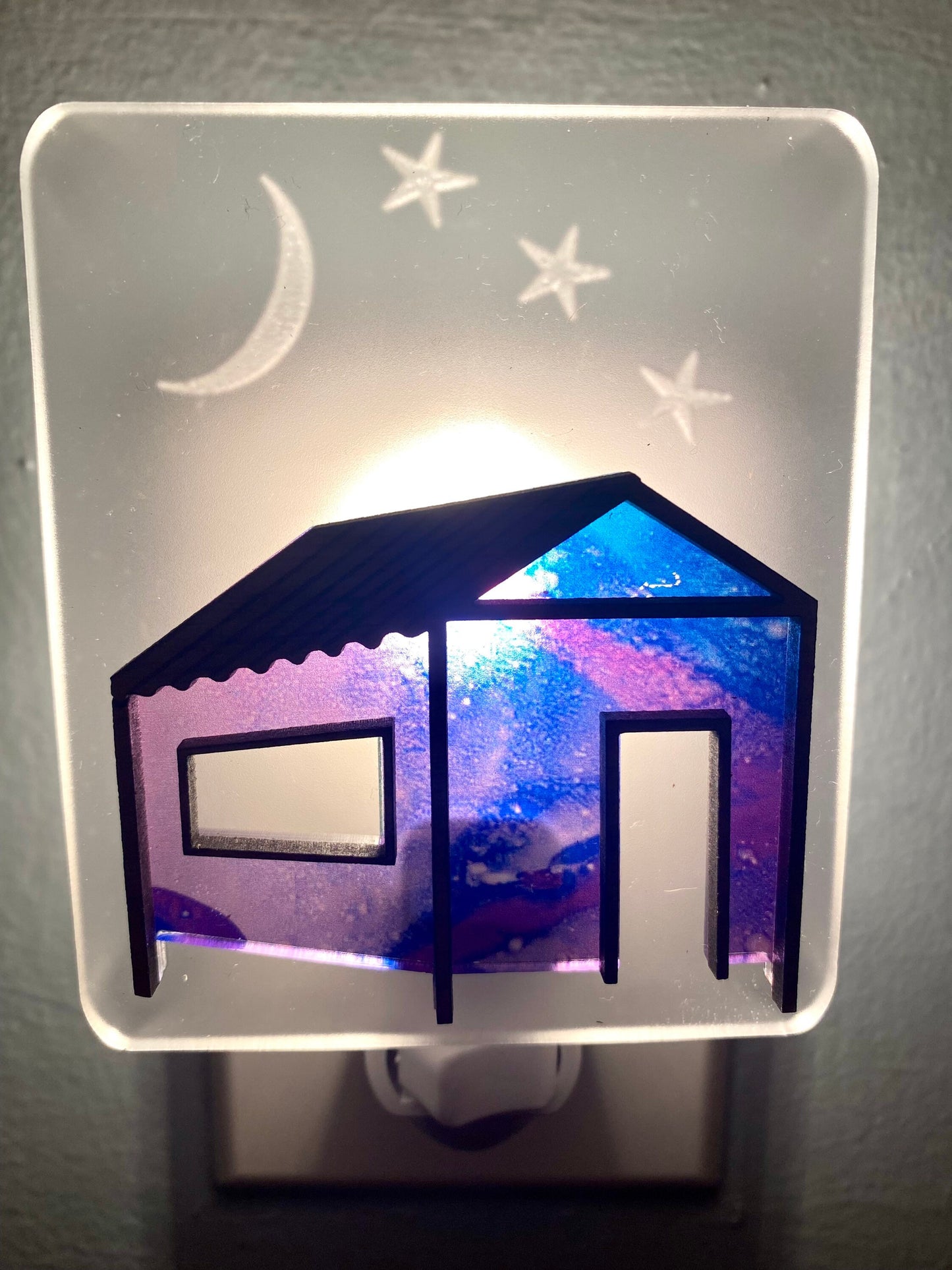 Handmade Casita Nightlight: Caribbean House Art Light