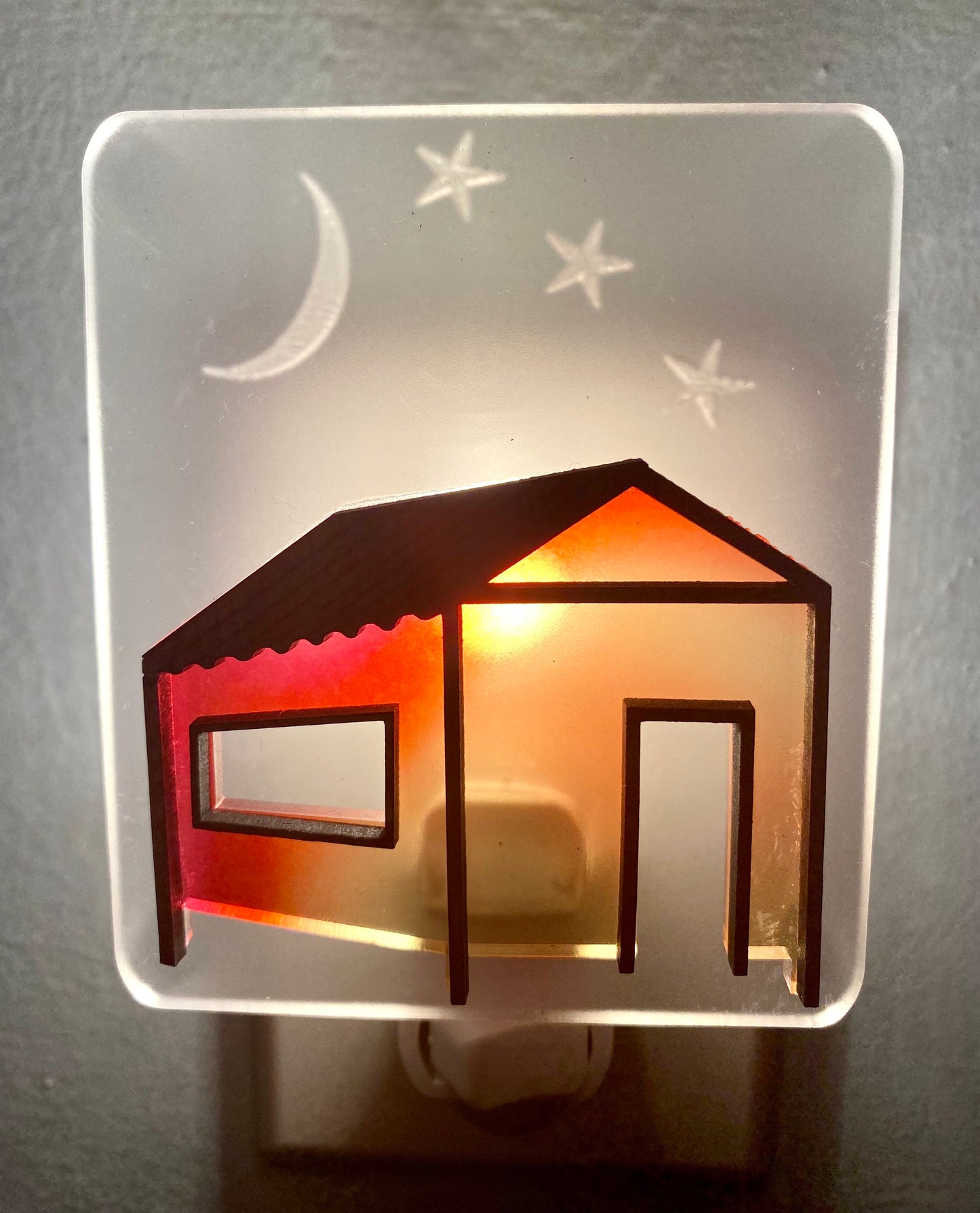 Handmade Casita Nightlight: Caribbean House Art Light