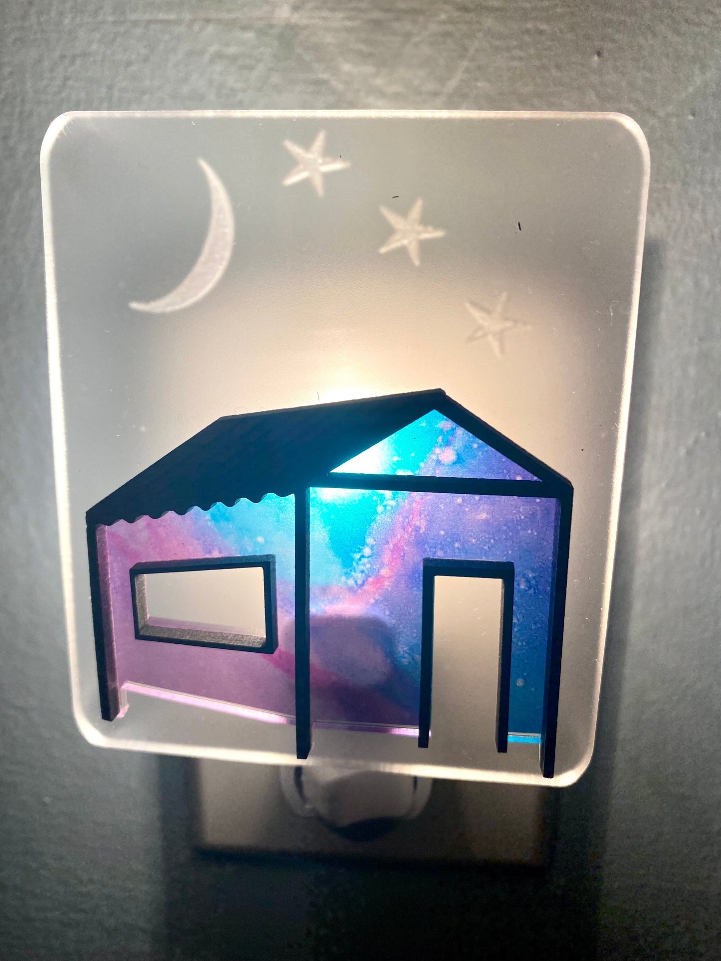 Handmade Casita Nightlight: Caribbean House Art Light