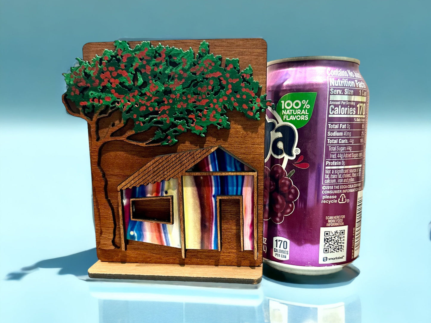Flamboyan Tree & Casita Shelf Sitter: Puerto Rican Art Decor