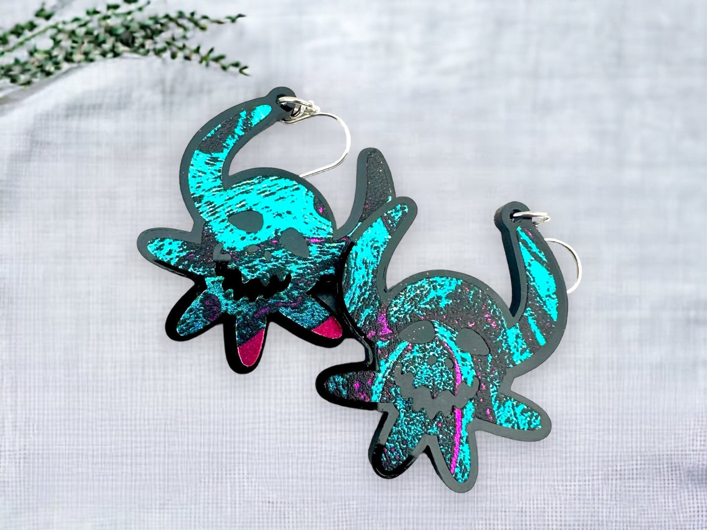 Metallic shimmer Vejigante earrings, Puerto Rico art, Carnival Mask dangles, birthday present for best friend, Mothers Day gift for sister,