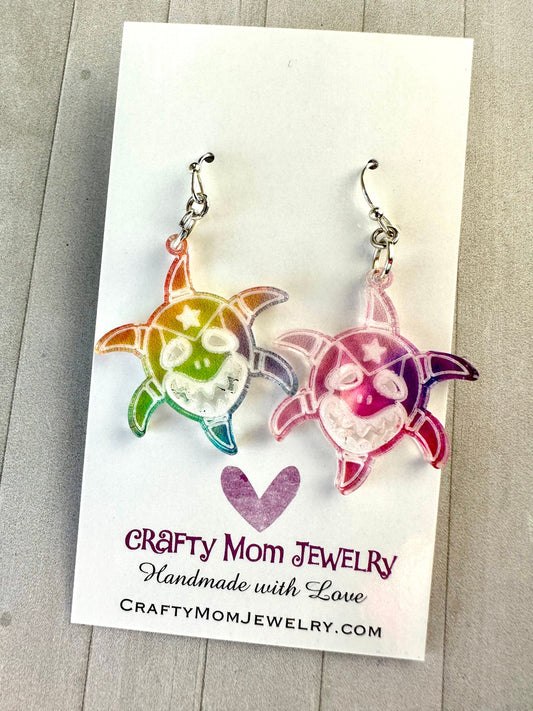 Vejigante carnival small colorful statement earrings,birthday gift for best friend,Puerto Rico art,Mothers Day for Latina