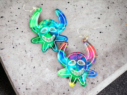 Vejigante earrings, Puerto Rico art, Puerto Rican jewelry, vejigante mask, Latina owned business, birthday gift for Boricua,artesania,