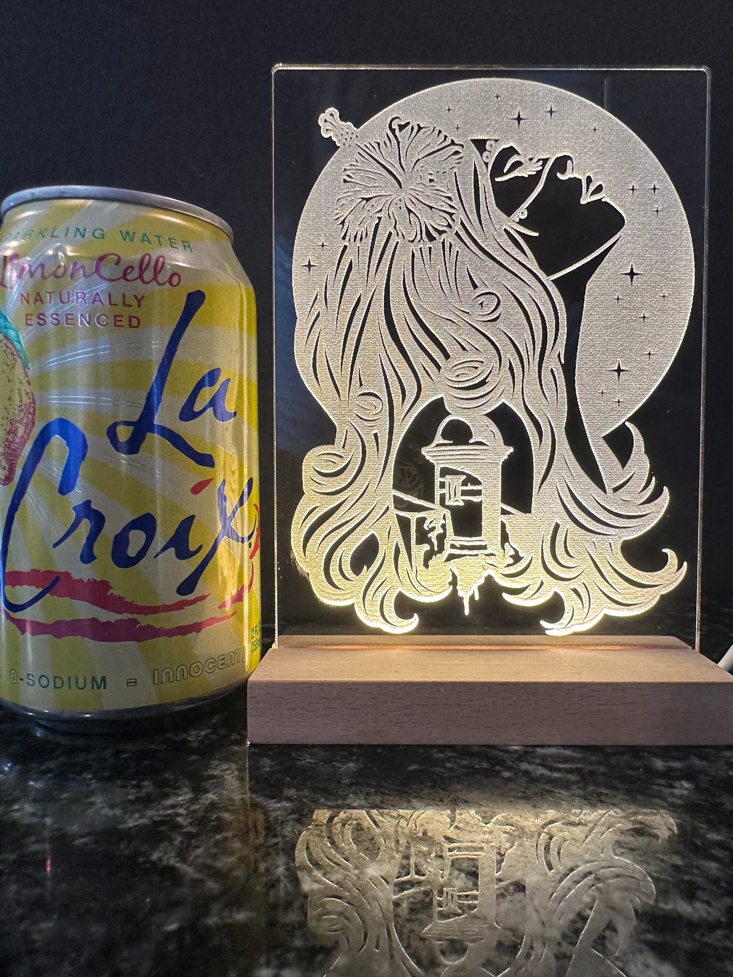 Puerto Rican Woman LED Lamp: El Morro Acrylic Night Light