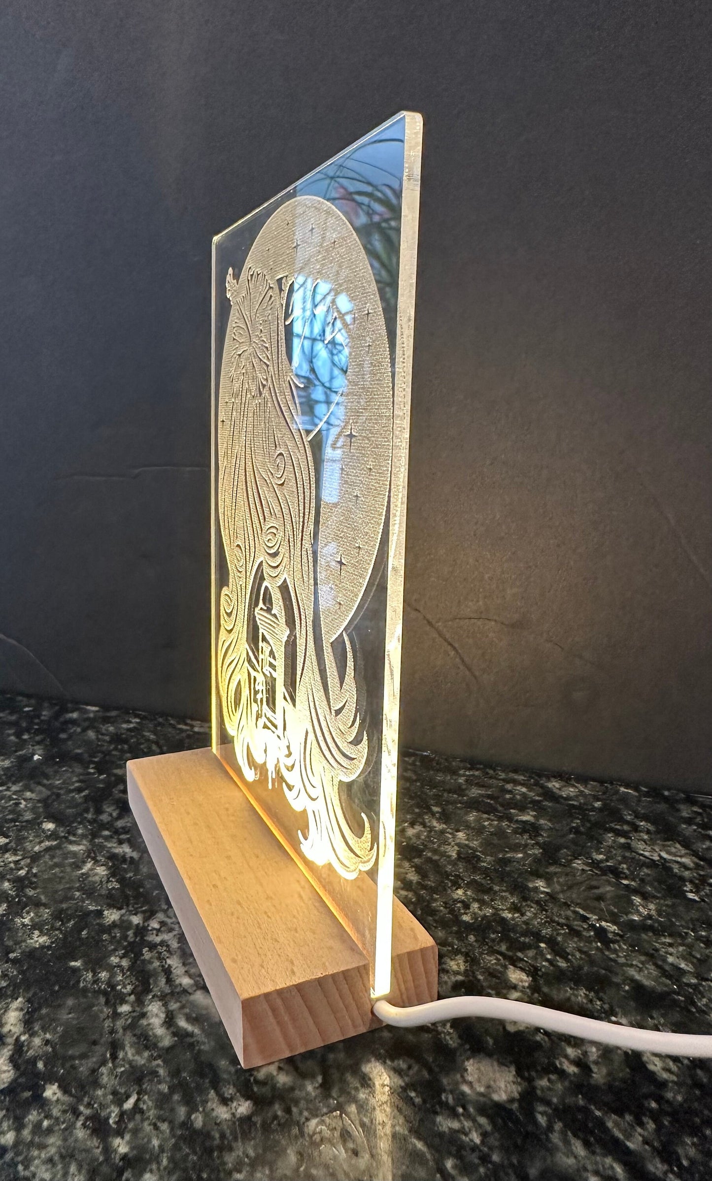 Puerto Rican Woman LED Lamp: El Morro Acrylic Night Light