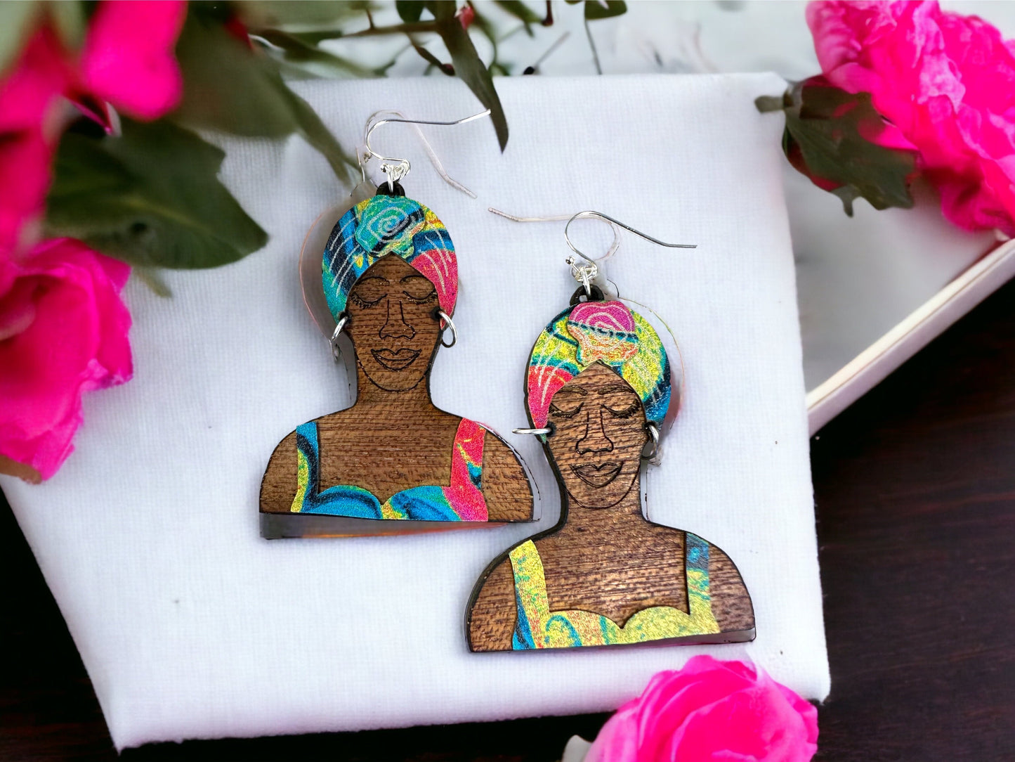 Bomba Dancer Earrings: Handmade Puerto Rican Art Jewelry