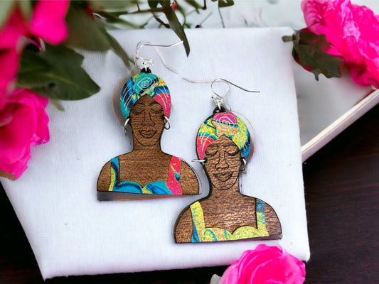 Bomba Dancer Earrings: Handmade Puerto Rican Art Jewelry