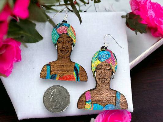 Bomba Dancer Earrings: Handmade Puerto Rican Art Jewelry