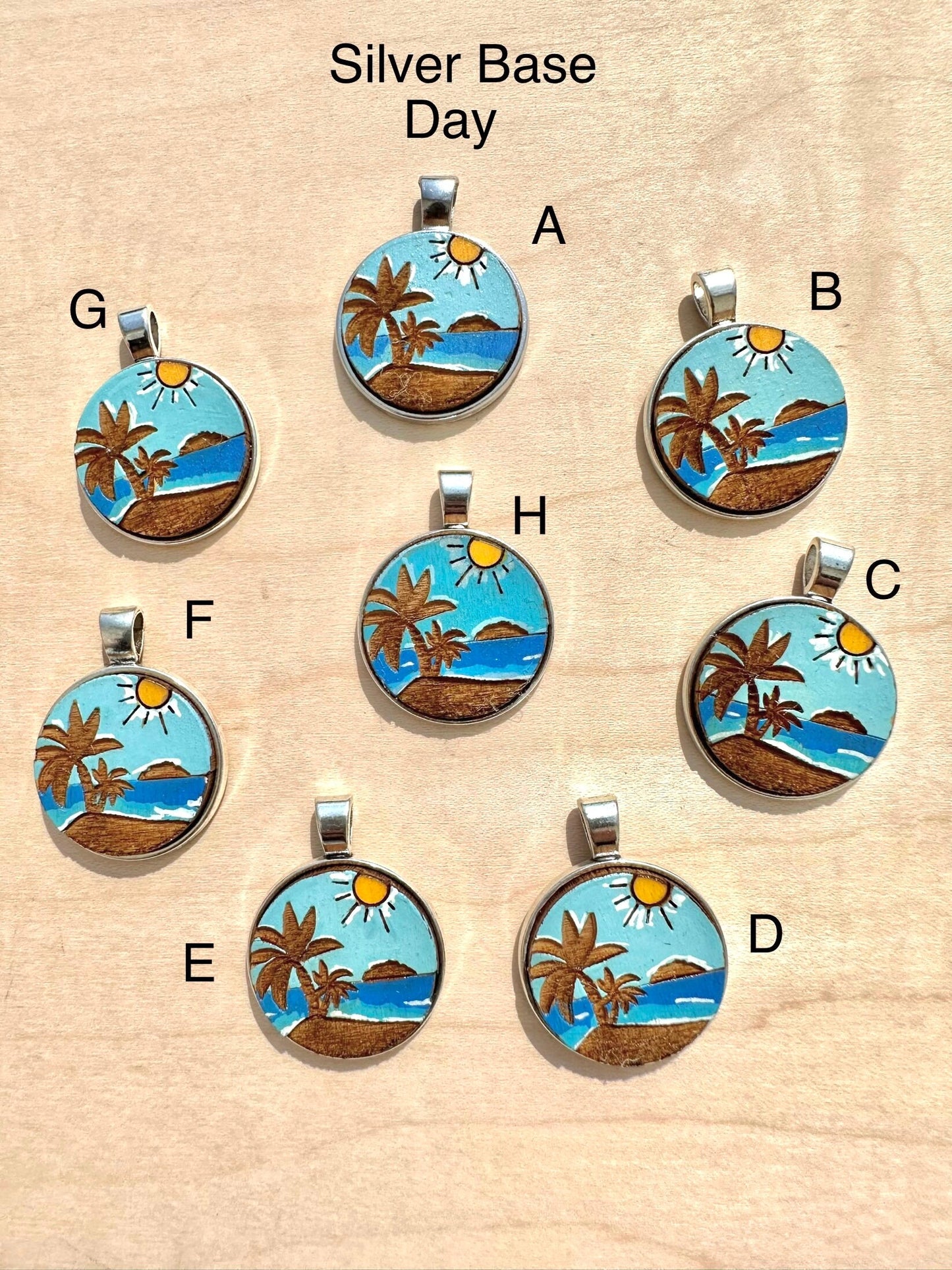 Hand Painted Desecheo Island Necklace: Rincón Sunset Jewelry