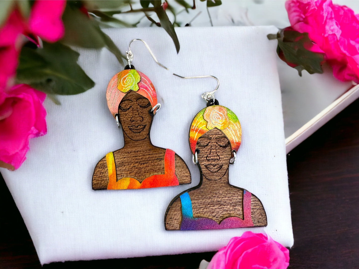 Bomba Dancer Earrings: Handmade Puerto Rican Art Jewelry