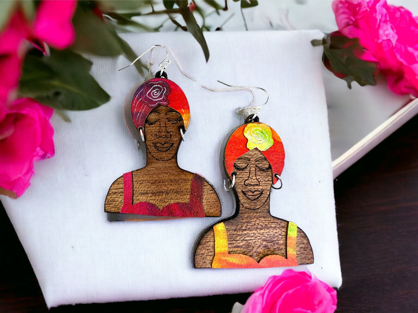 Bomba Dancer Earrings: Handmade Puerto Rican Art Jewelry