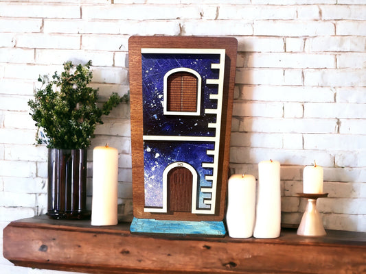 Colorful Viejo San Juan Wooden House shelf sitter