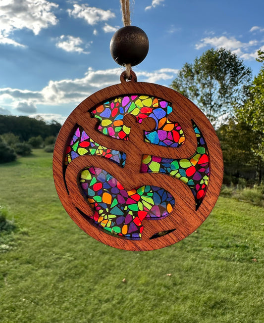 Taino Sol Coqui Car Charm: Boricua Suncatcher Ornament