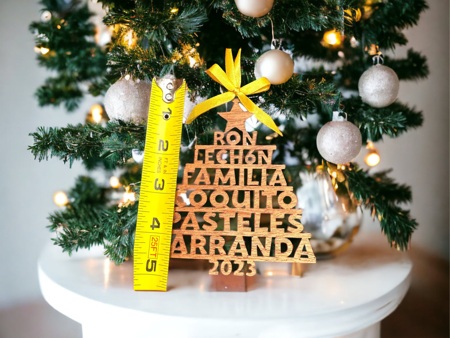 Ron Coquito Parranda Wood Christmas Tree Ornament: Puerto Rican Holiday Decor