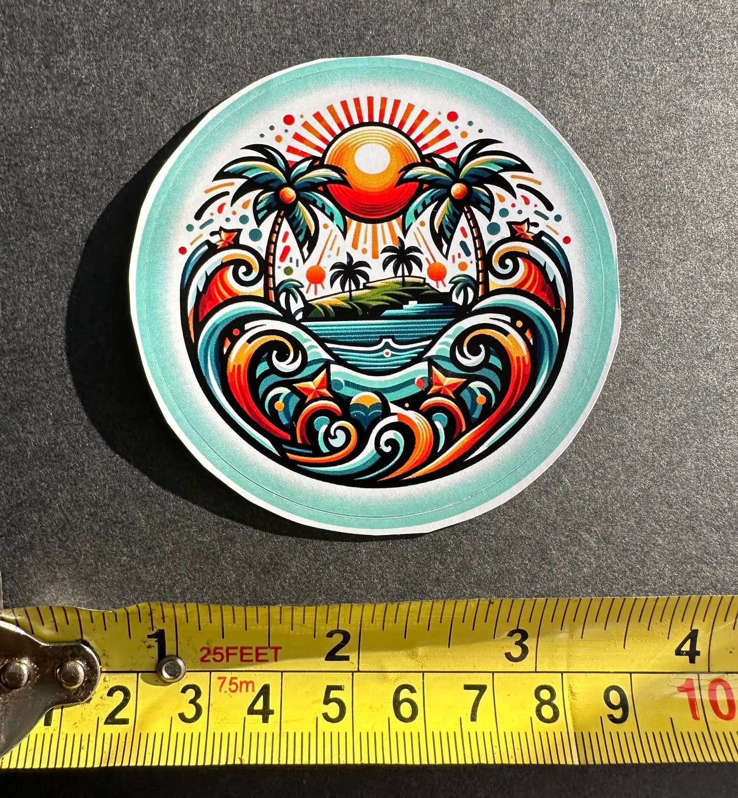 Puerto Rico Art Sticker: Tropical Beach Vinyl Decal