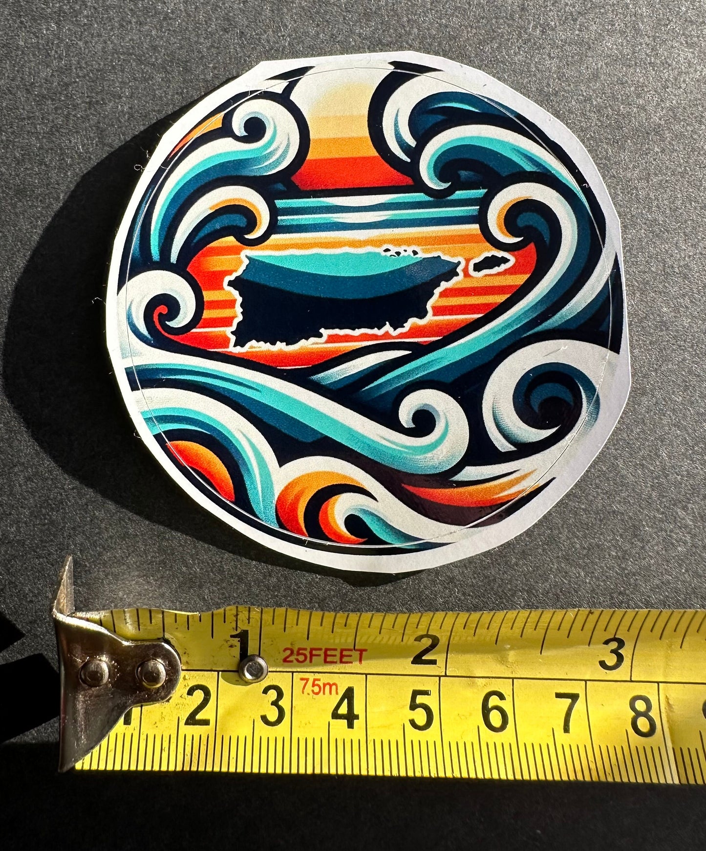 Puerto Rico Art Sticker: Tropical Beach Vinyl Decal