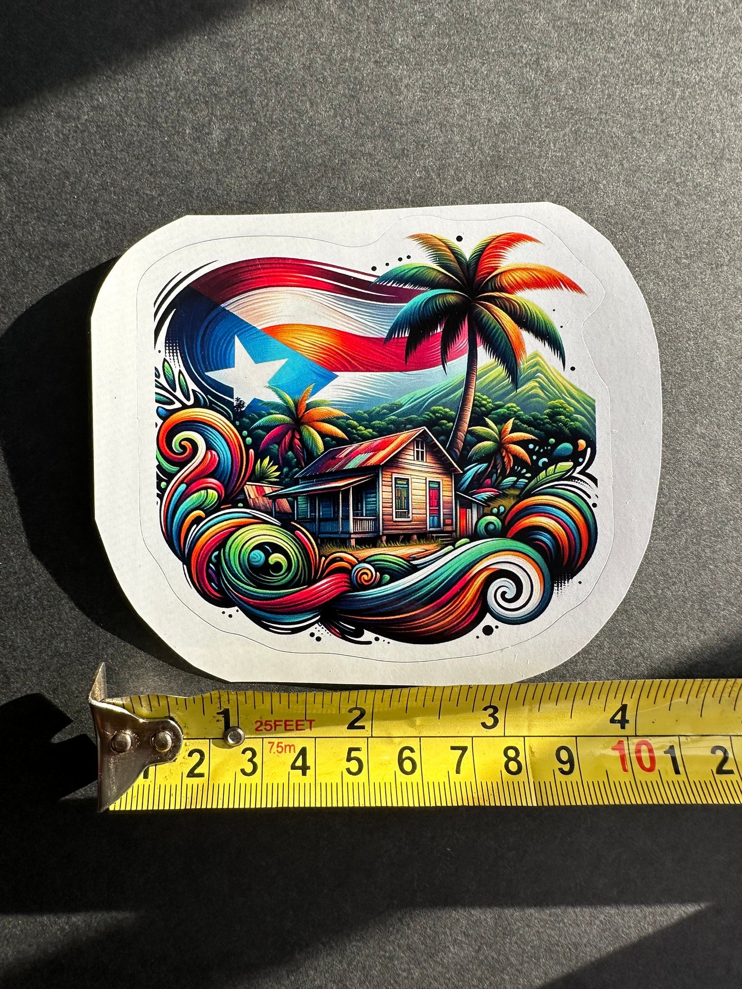 Puerto Rico Art Sticker: Tropical Beach Vinyl Decal
