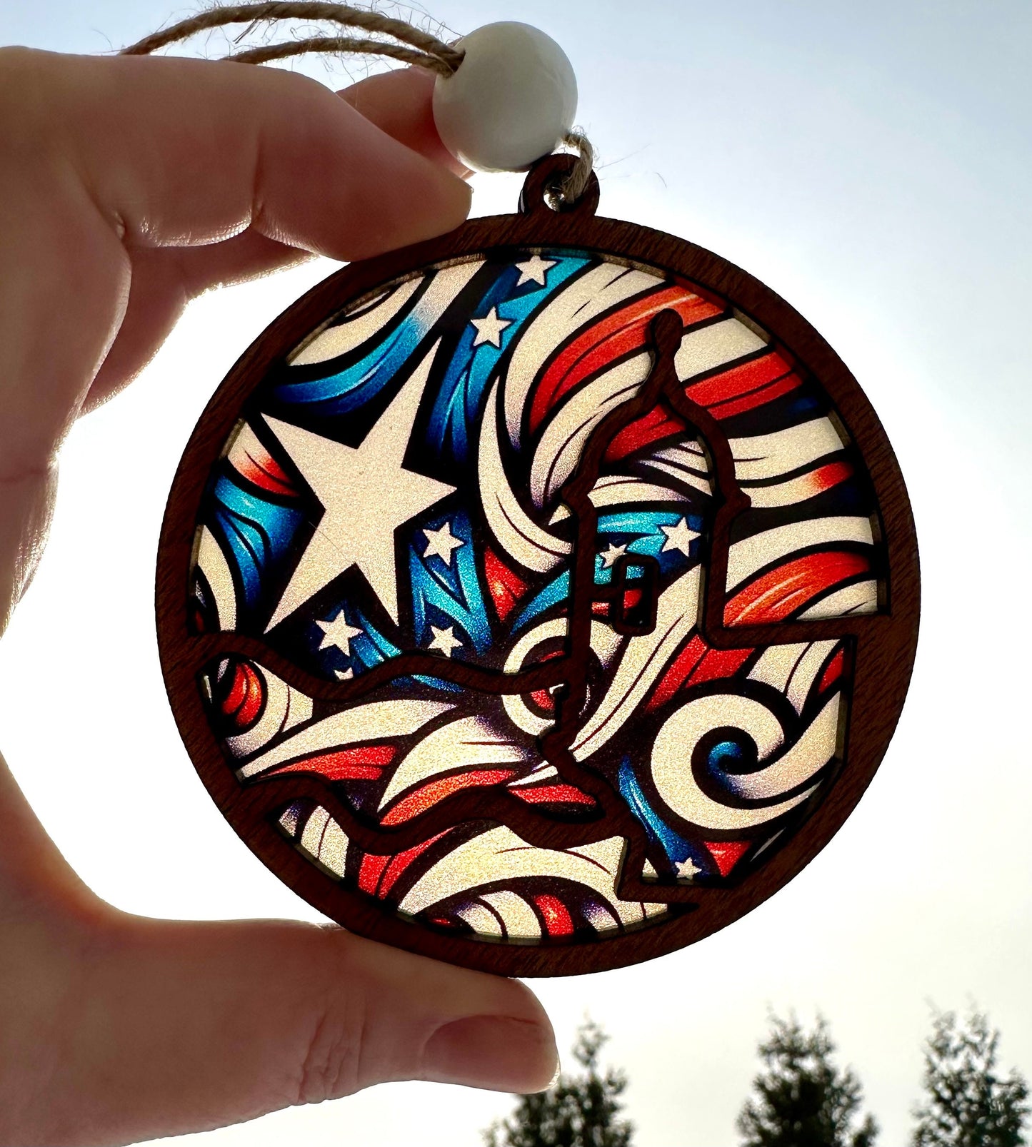El Morro San Juan Wooden Car Charm: Puerto Rico Suncatcher Ornament