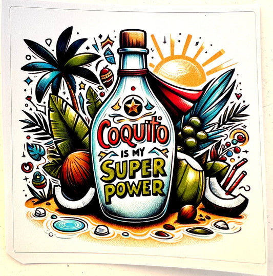 Puerto Rican Coquito Superpower Sticker