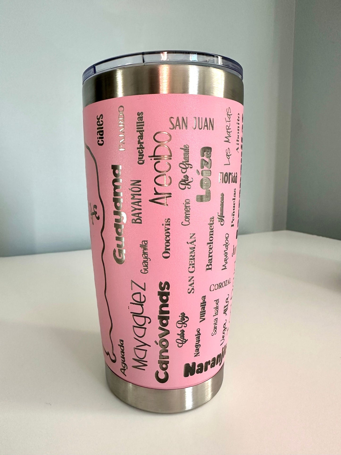 Puerto Rico Coqui Tumbler: 78 Municipalities, Stainless Steel 20 oz