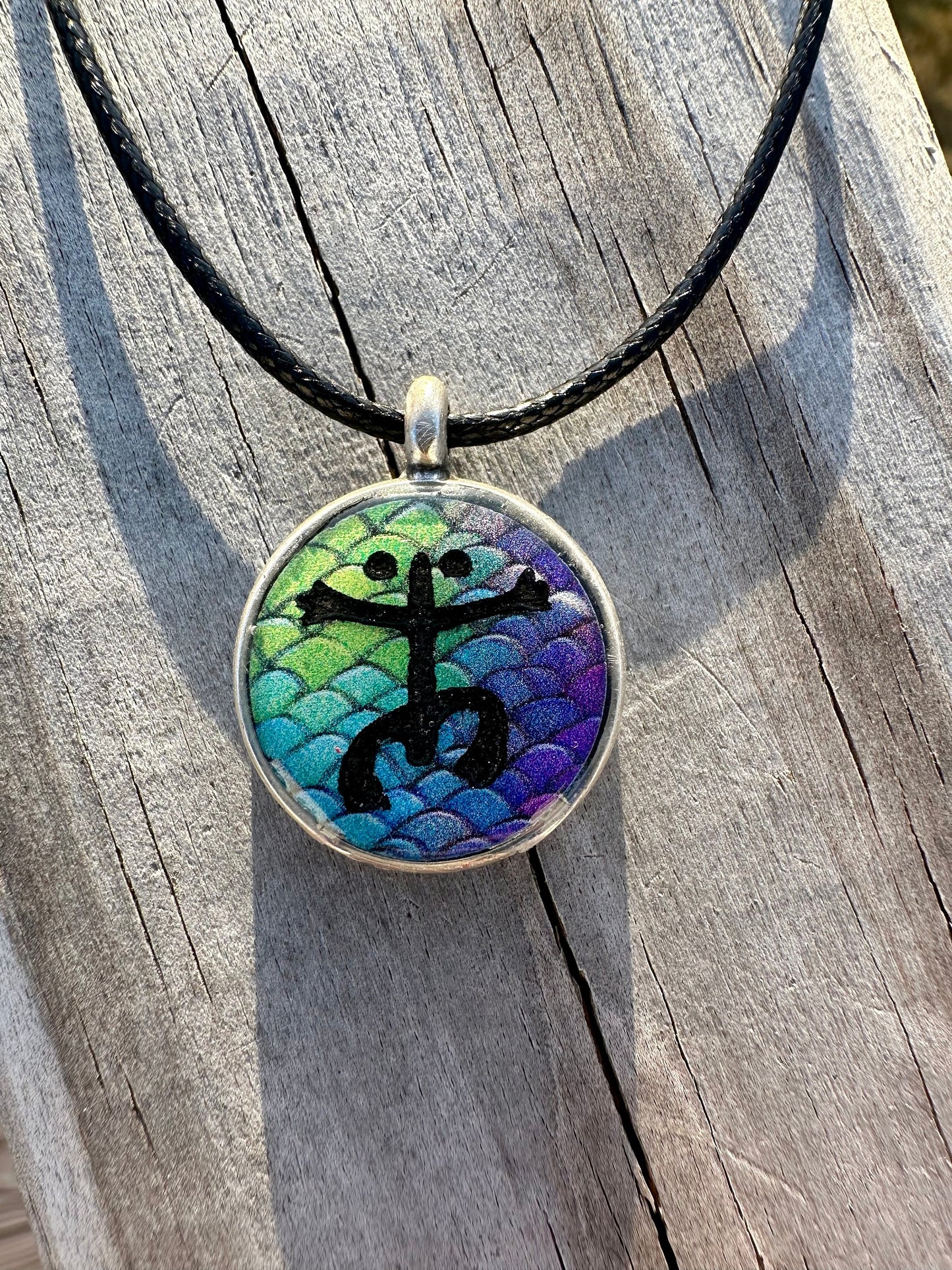 Colorful Taino Symbol Necklace: Coqui, Hibiscus, Sol de Utuado