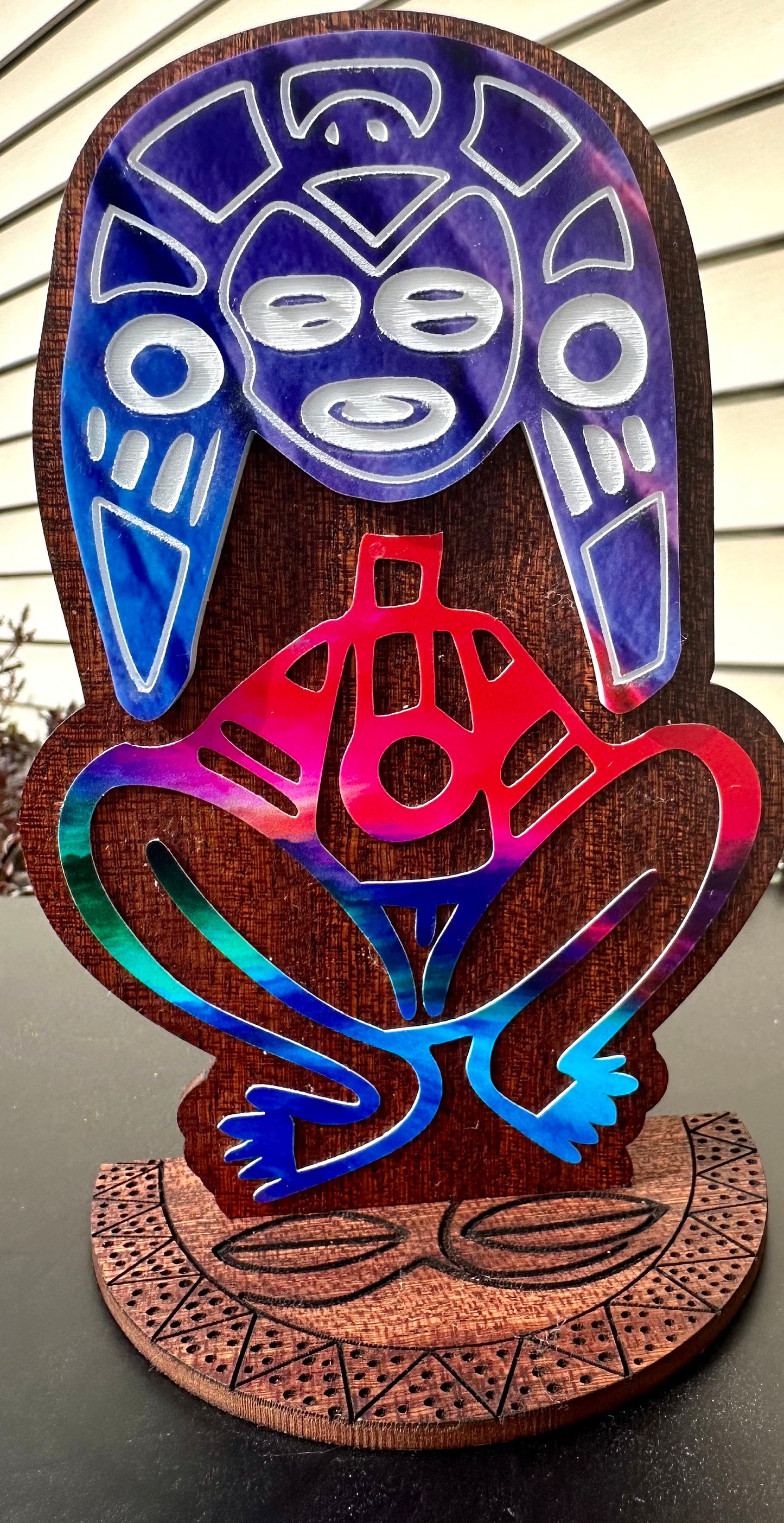 Atabey Moon Goddess Wood Statue: Taino Art Desk Sitter, Puerto Rico art