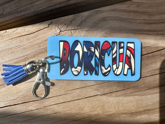 Boricua Keychain: Puerto Rican Pride Acrylic Bag Clip