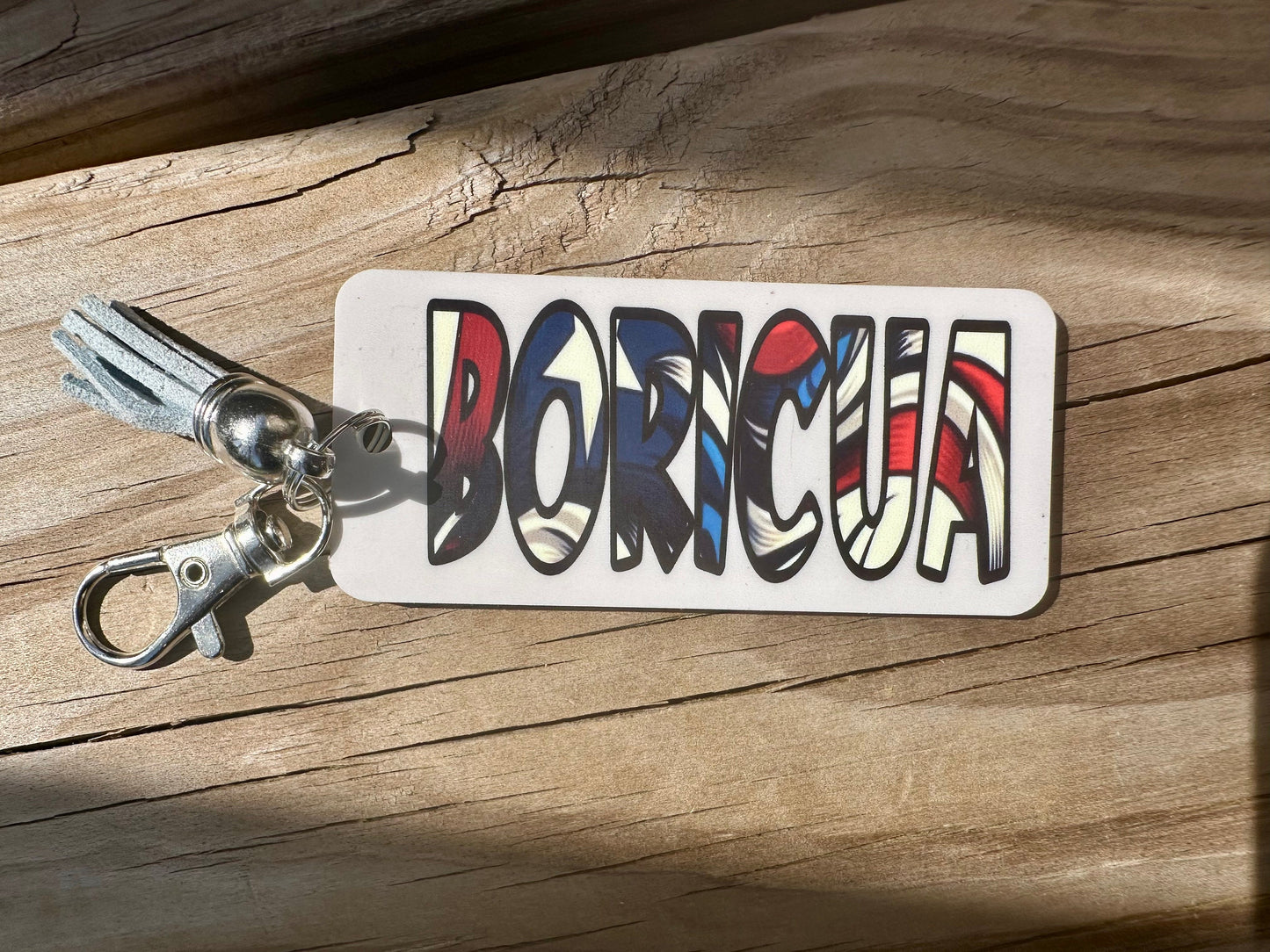 Boricua Keychain: Puerto Rican Pride Acrylic Bag Clip