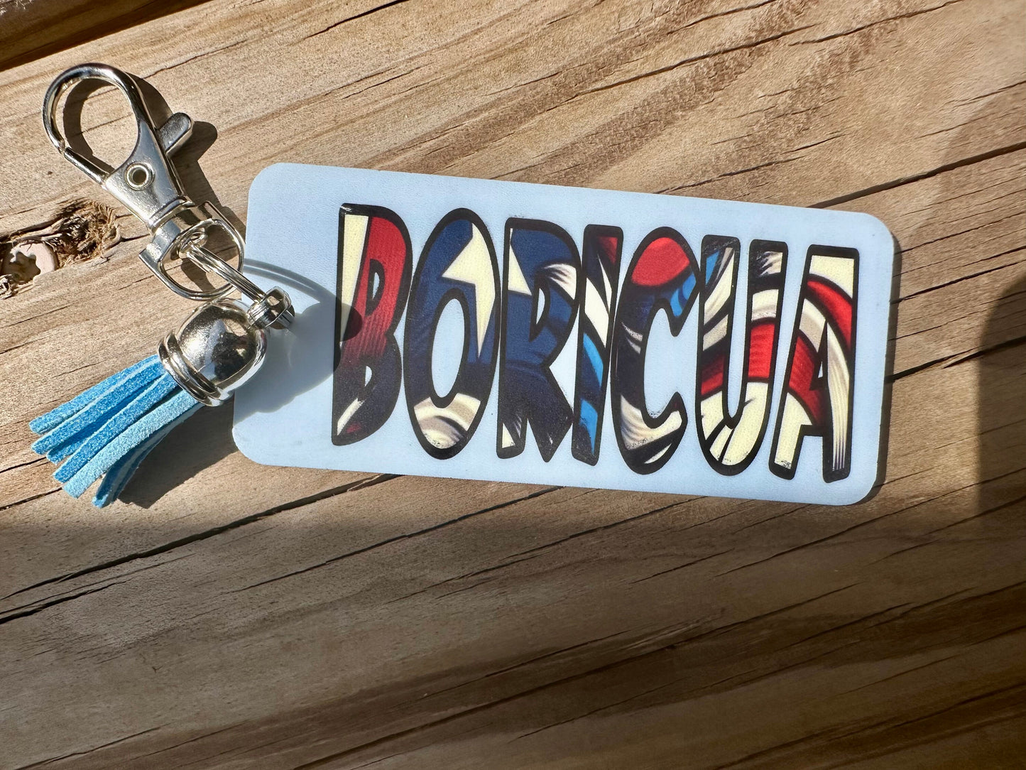 Boricua Keychain: Puerto Rican Pride Acrylic Bag Clip