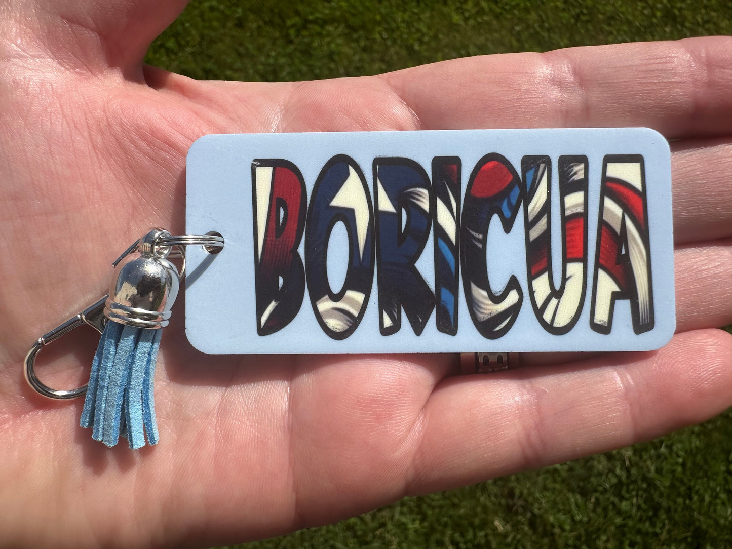 Boricua Keychain: Puerto Rican Pride Acrylic Bag Clip