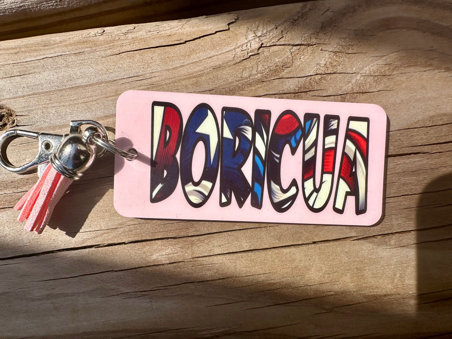 Boricua Keychain: Puerto Rican Pride Acrylic Bag Clip