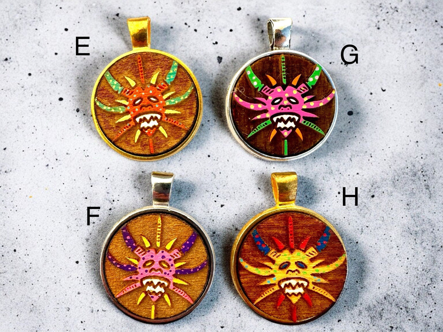 Hand-Painted Vejigante Mask Pendant: Puerto Rican Carnival Art Necklace