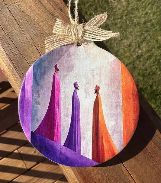 Three Kings Ceramic Ornament: Watercolor Wise Men Christmas Keepsake