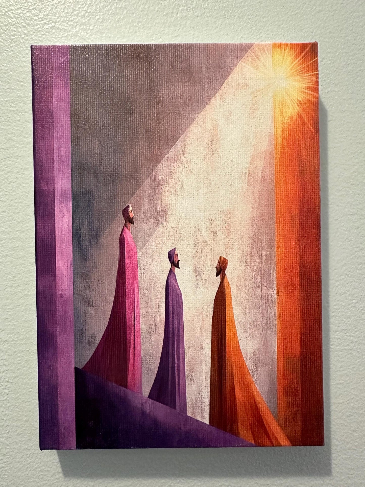 Three Kings Canvas Print: Watercolor Nativity Scene Wall Art