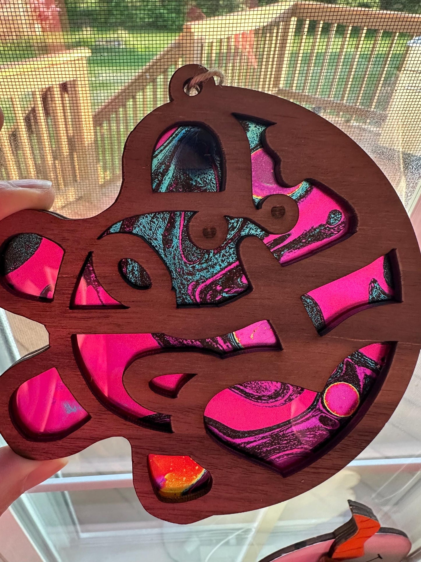 Taino Sol Coqui Suncatcher: Puerto Rican Acrylic Window Art