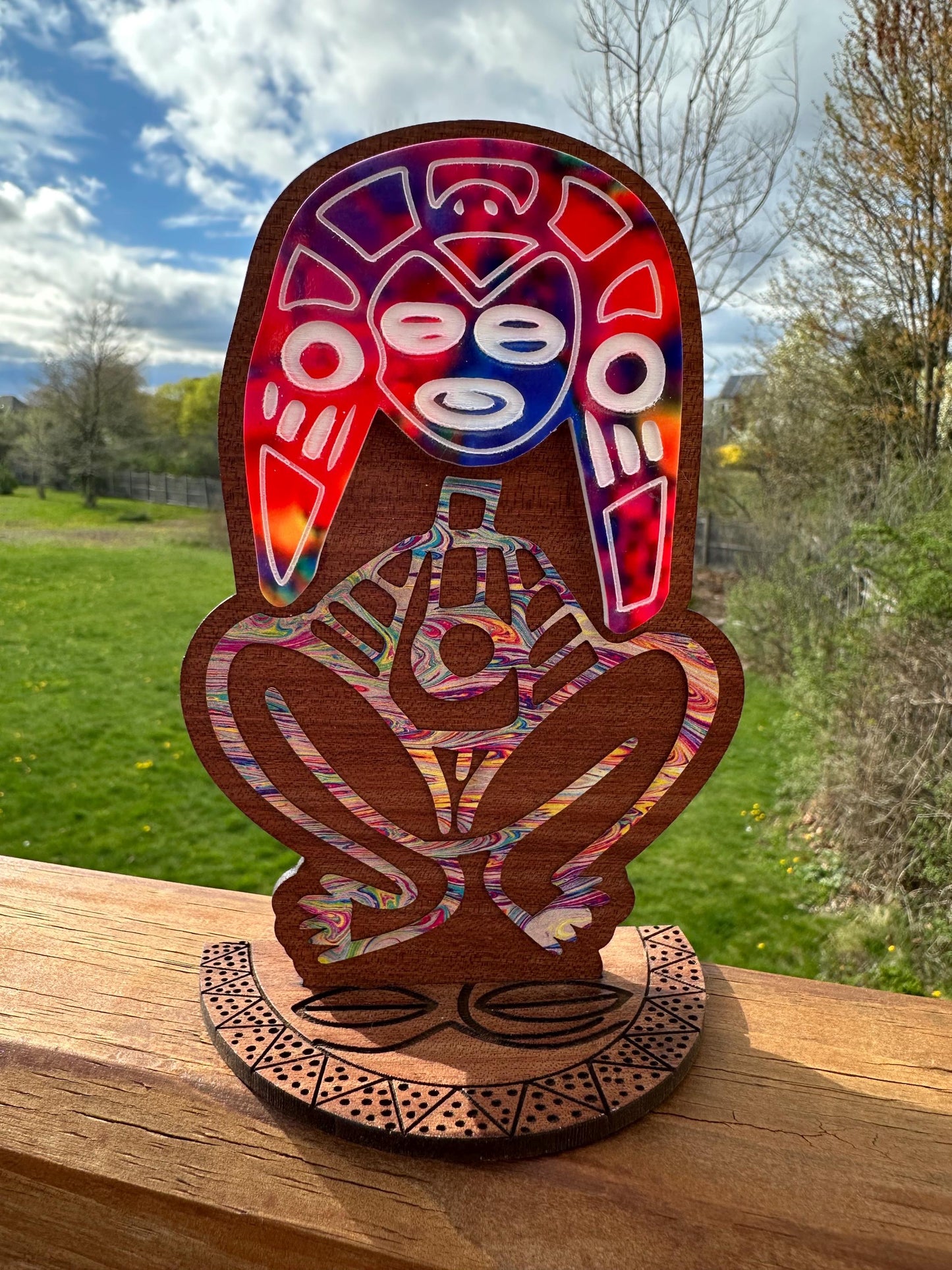 Atabey Moon Goddess Wood Statue: Taino Art Desk Sitter, Puerto Rico art
