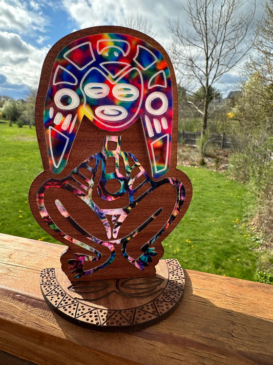 Atabey Moon Goddess Wood Statue: Taino Art Desk Sitter, Puerto Rico art