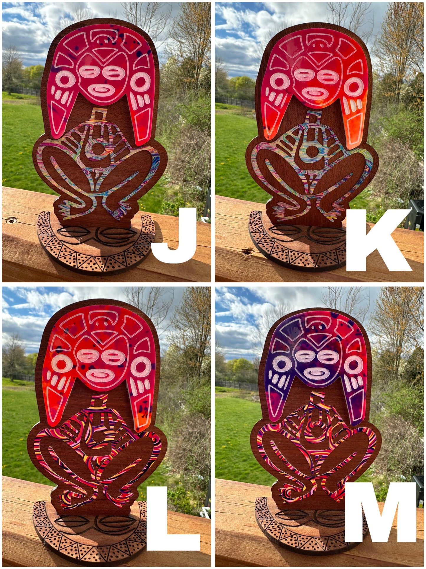 Atabey Moon Goddess Wood Statue: Taino Art Desk Sitter, Puerto Rico art