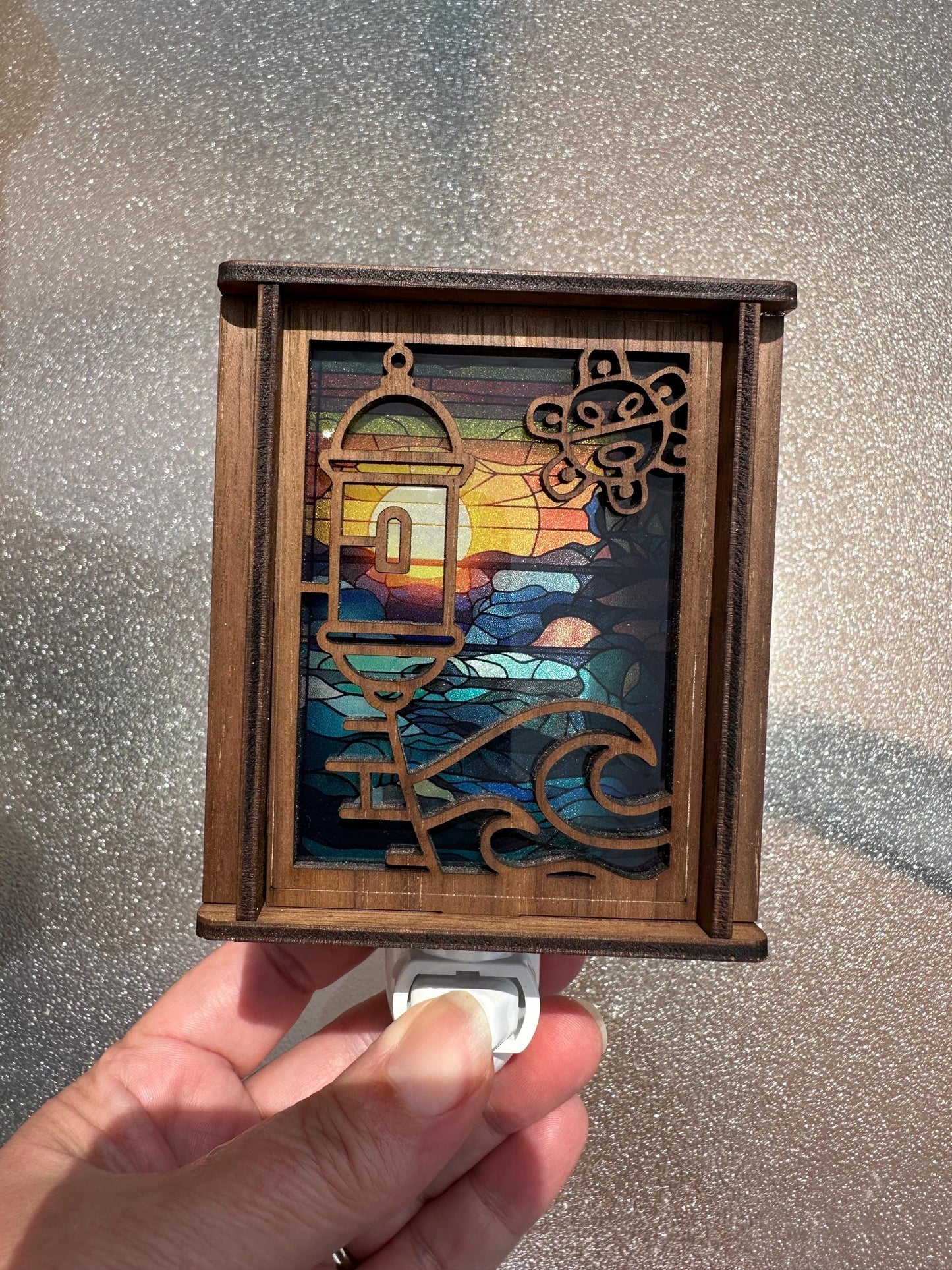Puerto Rico Garita Night Light: Taino Sol, El Morro, Stained Glass Look