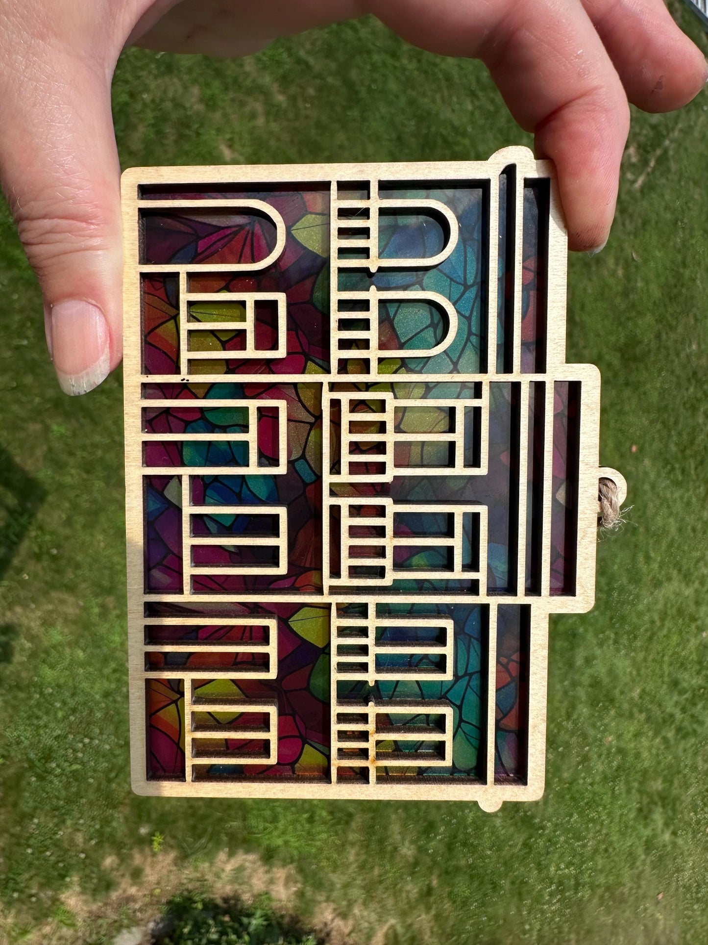 Viejo San Juan Suncatcher: Maple Wood Puerto Rico stained glass look ornament