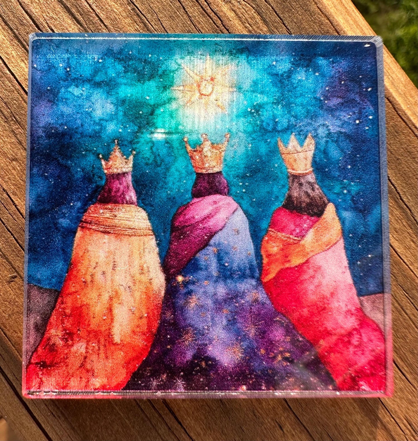 Three Kings Day Magnets: Puerto Rican Flag Coqui & Amapola Art