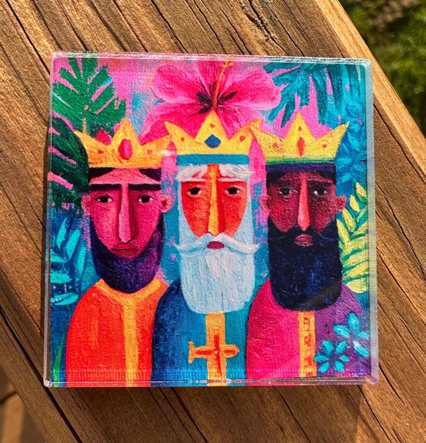 Three Kings Day Magnets: Puerto Rican Flag Coqui & Amapola Art