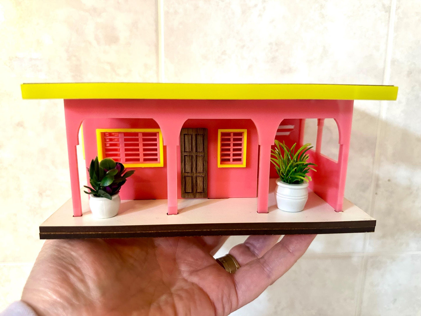 La Casita de La Residencia Bad Bunny, minature pink house with lights, Choli memorabilia