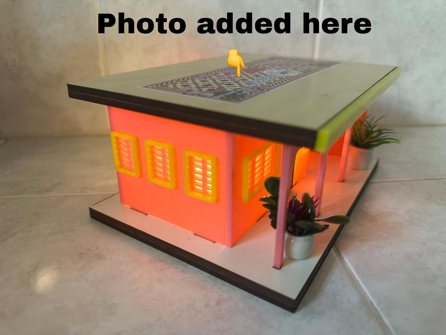 La Casita de La Residencia Bad Bunny, minature pink house with lights, Choli memorabilia