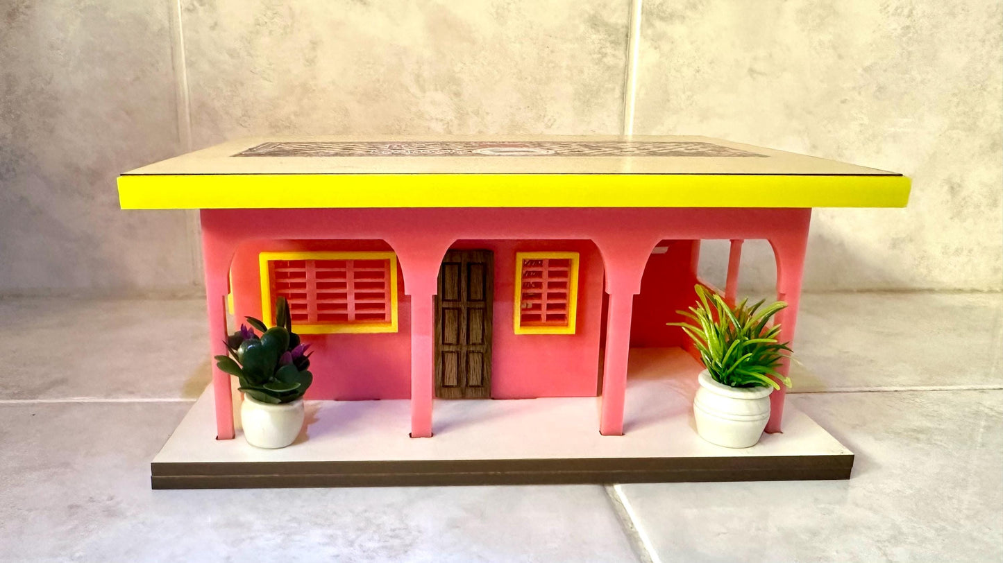 La Casita de La Residencia Bad Bunny, minature pink house with lights, Choli memorabilia