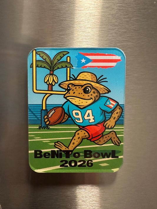 Benito Bowl Sapo Concho Magnet 2026 Puerto Rico Pride Football Themed Souvenir Magnet